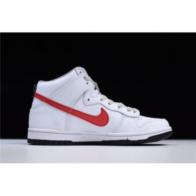 Nike Dunk Lux High Beyaz / Siyah / Kırmızı Kaykay Ayakkabı Türkiye - CXN2CZ4O